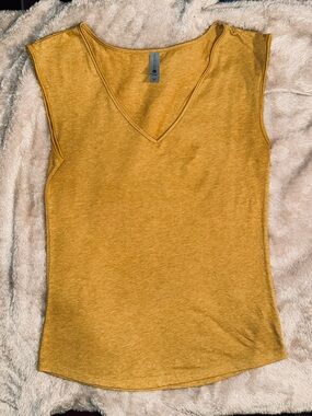 Next Level Apparel Golden Mustard V-Neck Sleeveless Tank